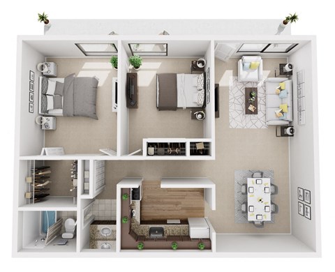 a 3d drawing of the 2990 square foot floor plan